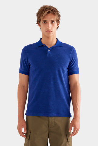 Woven Terry Polo - Blueberry