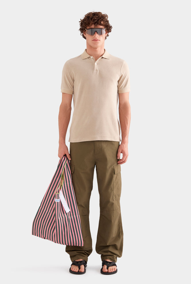 Woven Terry Polo - Stone