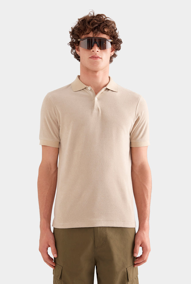 Woven Terry Polo - Blueberry