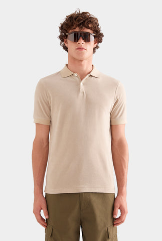 Woven Terry Polo - Stone
