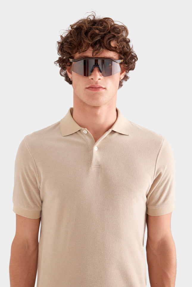 Woven Terry Polo - Stone