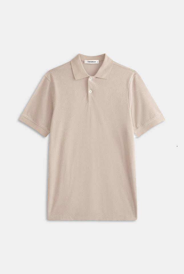 Woven Terry Polo - Stone