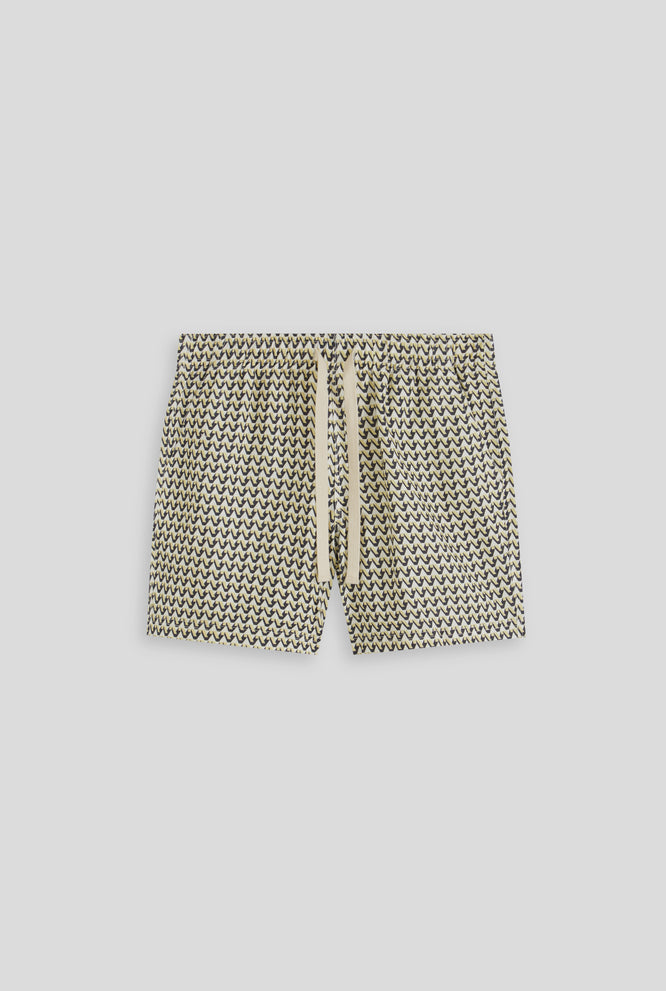 Printed Lounge Short - Graphite/Dusty Yellow V Monogram