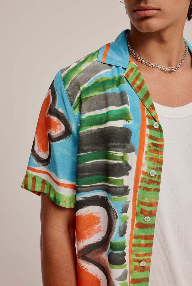 Short Sleeve Silk Camp Collar Shirt - Jamaica Floral