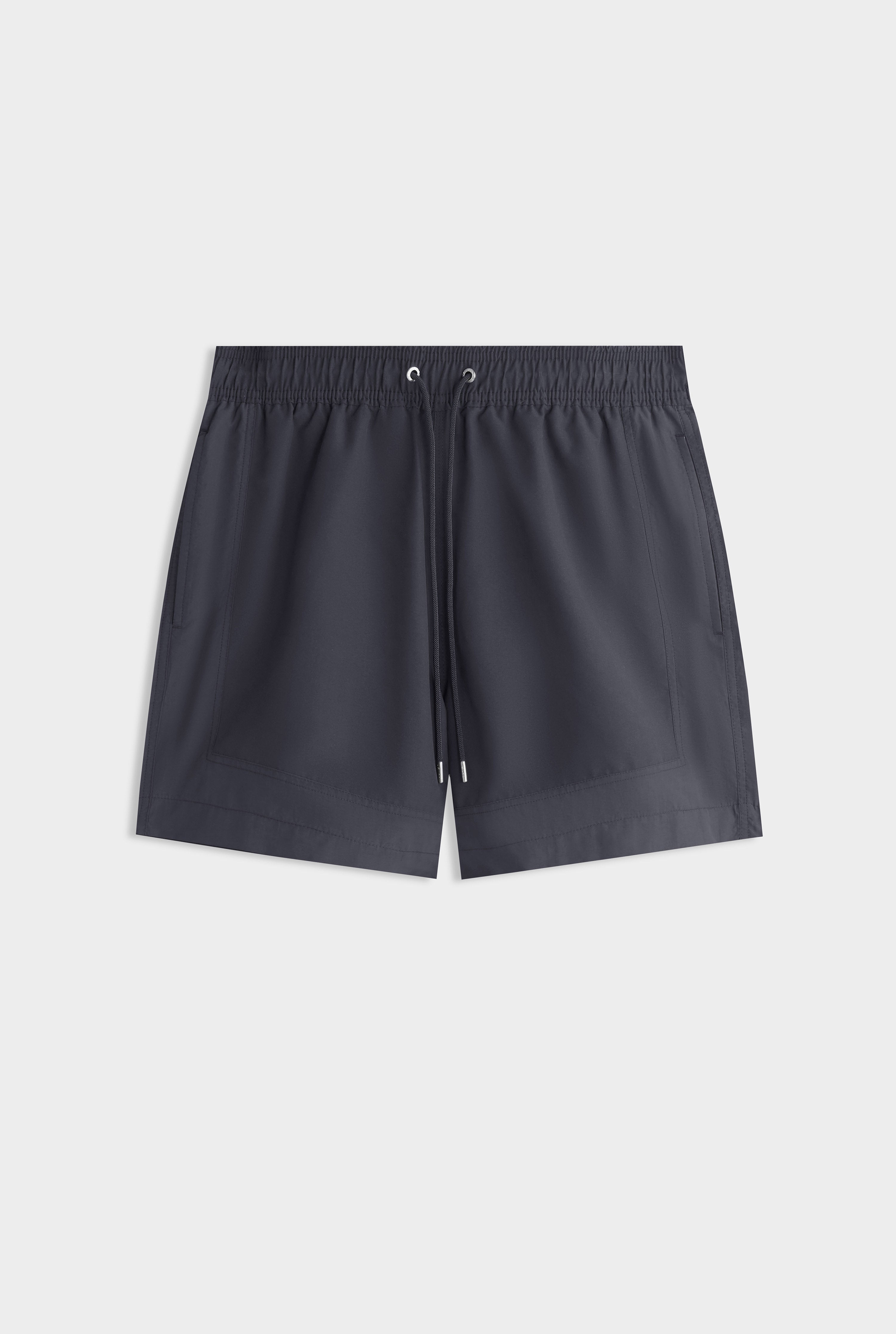 Panelled Border Swim Short - Dark Charcoal