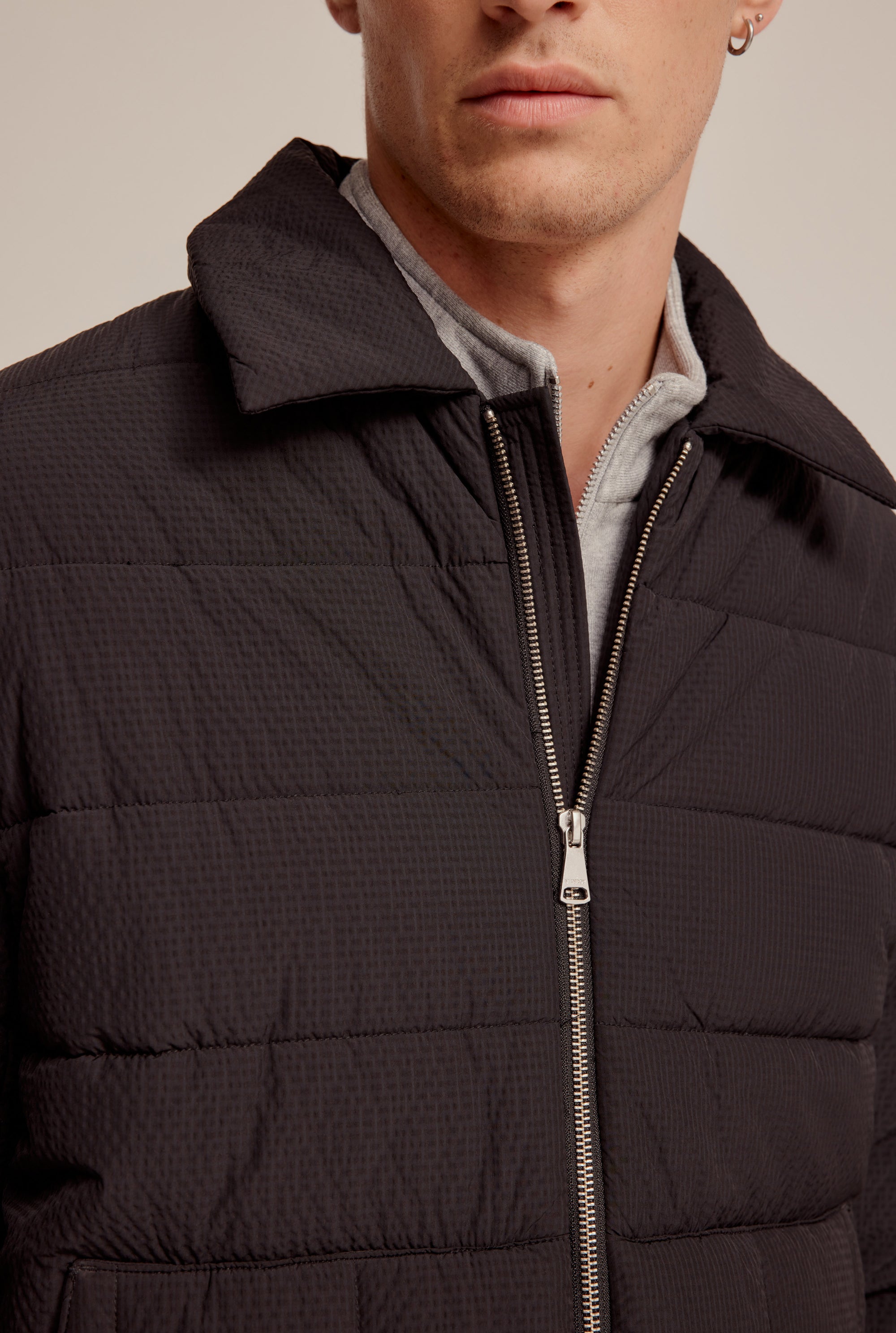 Quilted Puffer Jacket - Black