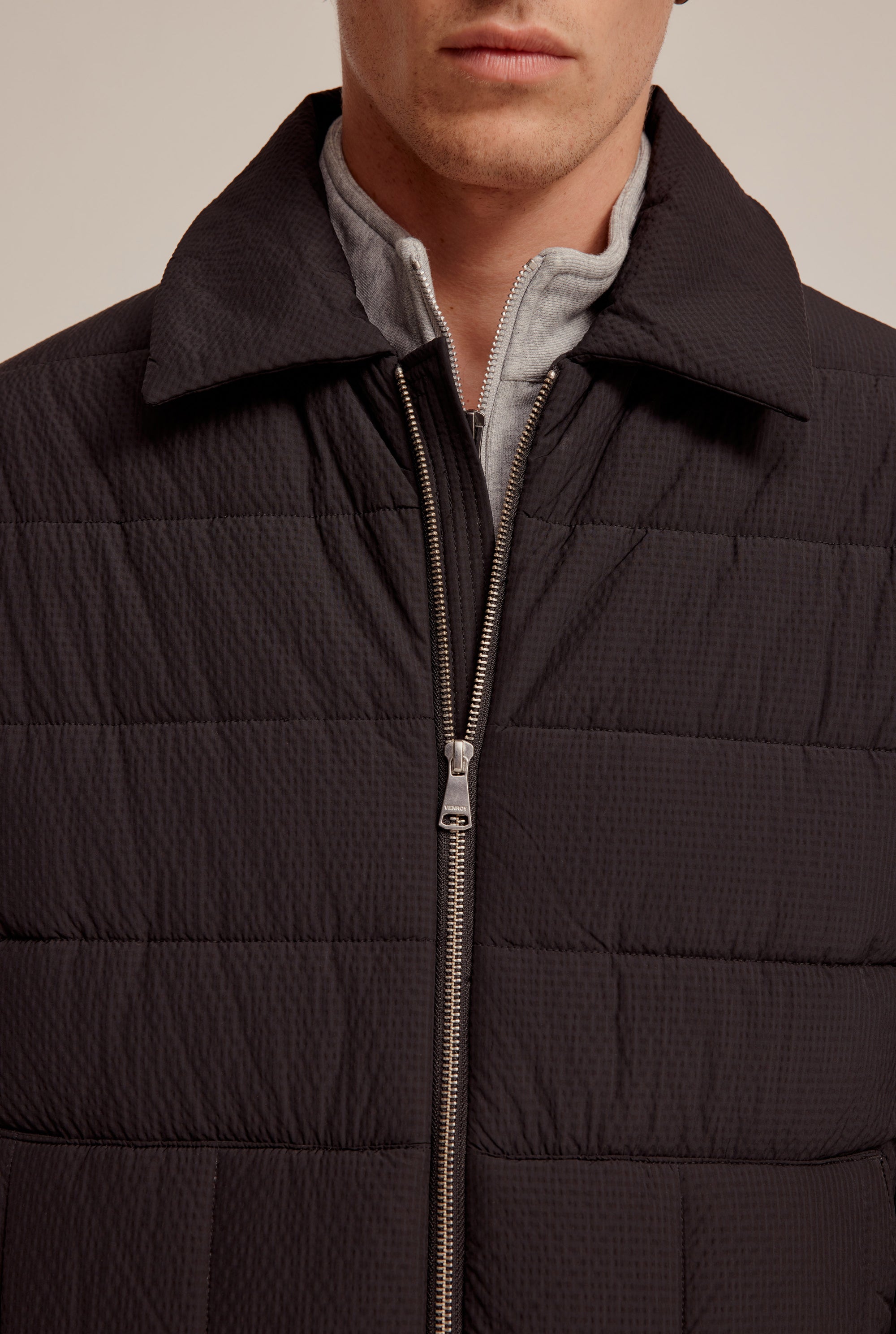 Quilted Puffer Jacket - Black