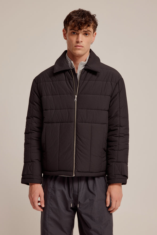 Quilted Puffer Jacket - Black