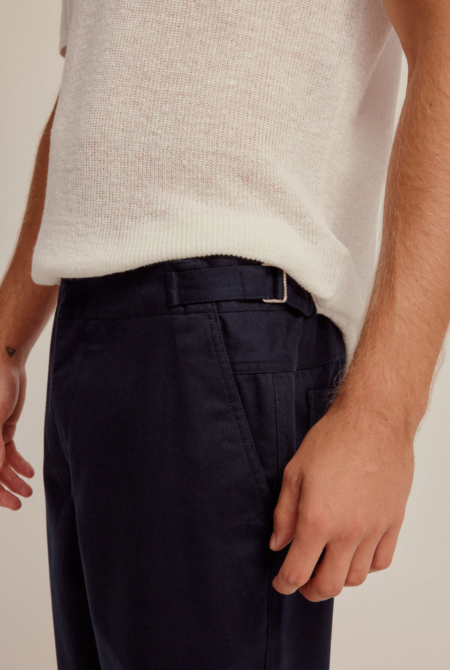 Cotton Twill Trouser - Navy