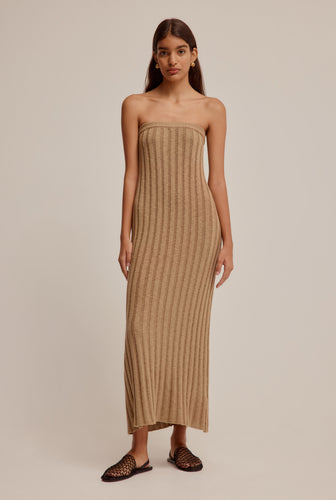 Rib Knit Tube Dress - Oak