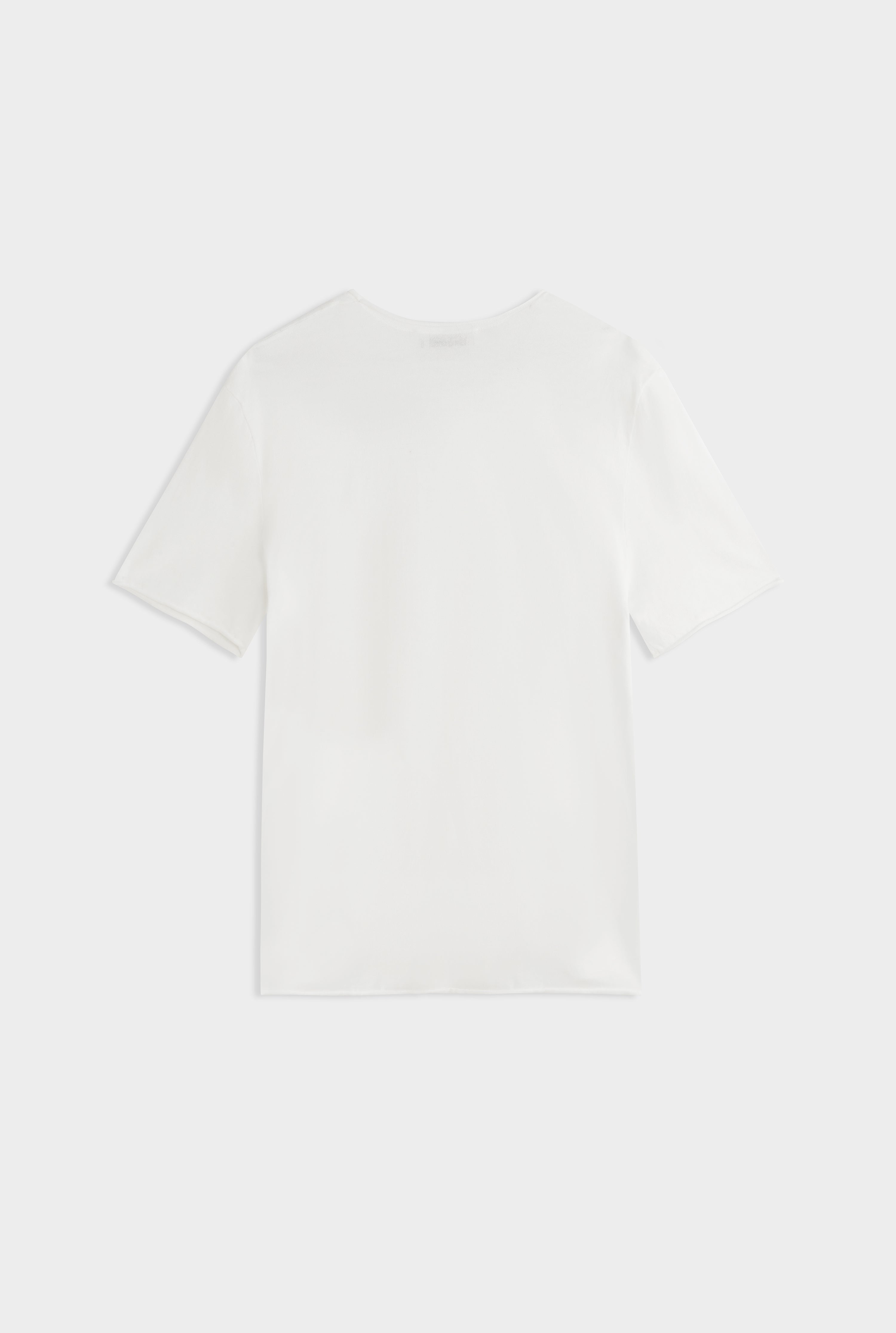 Rolled Edge Cotton Knit T-Shirt - Off White