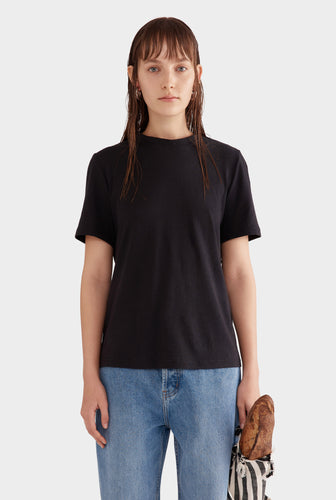Longline Cotton Hemp Tee - Washed Black