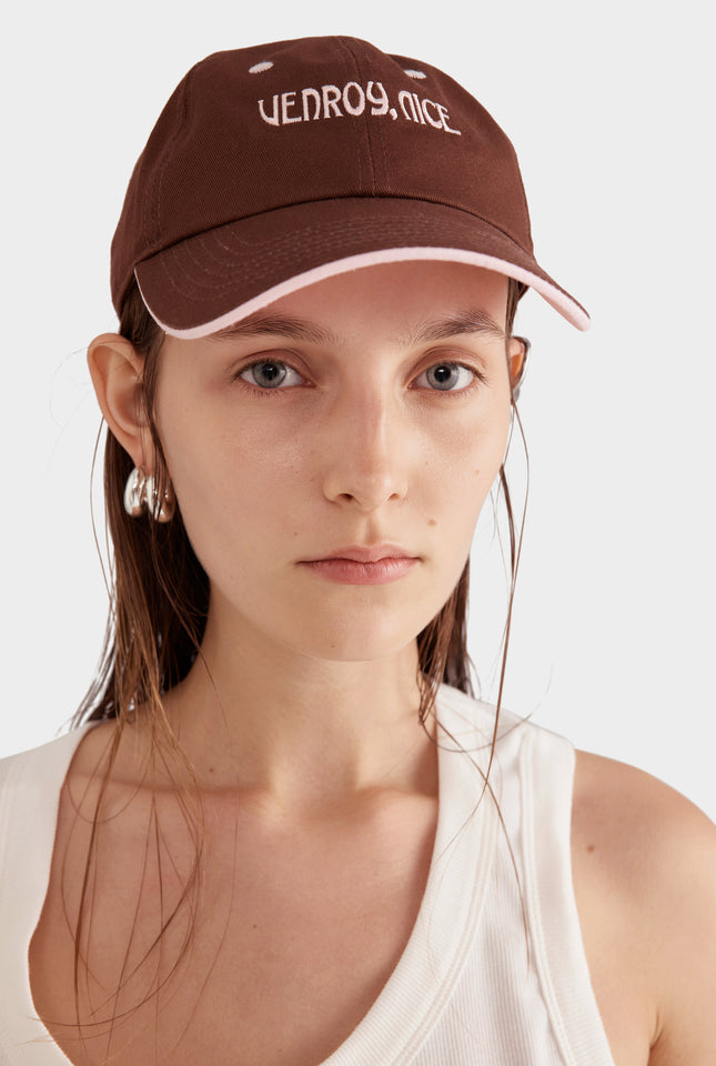 Nice Cotton Logo Cap - Cocoa/Light pink