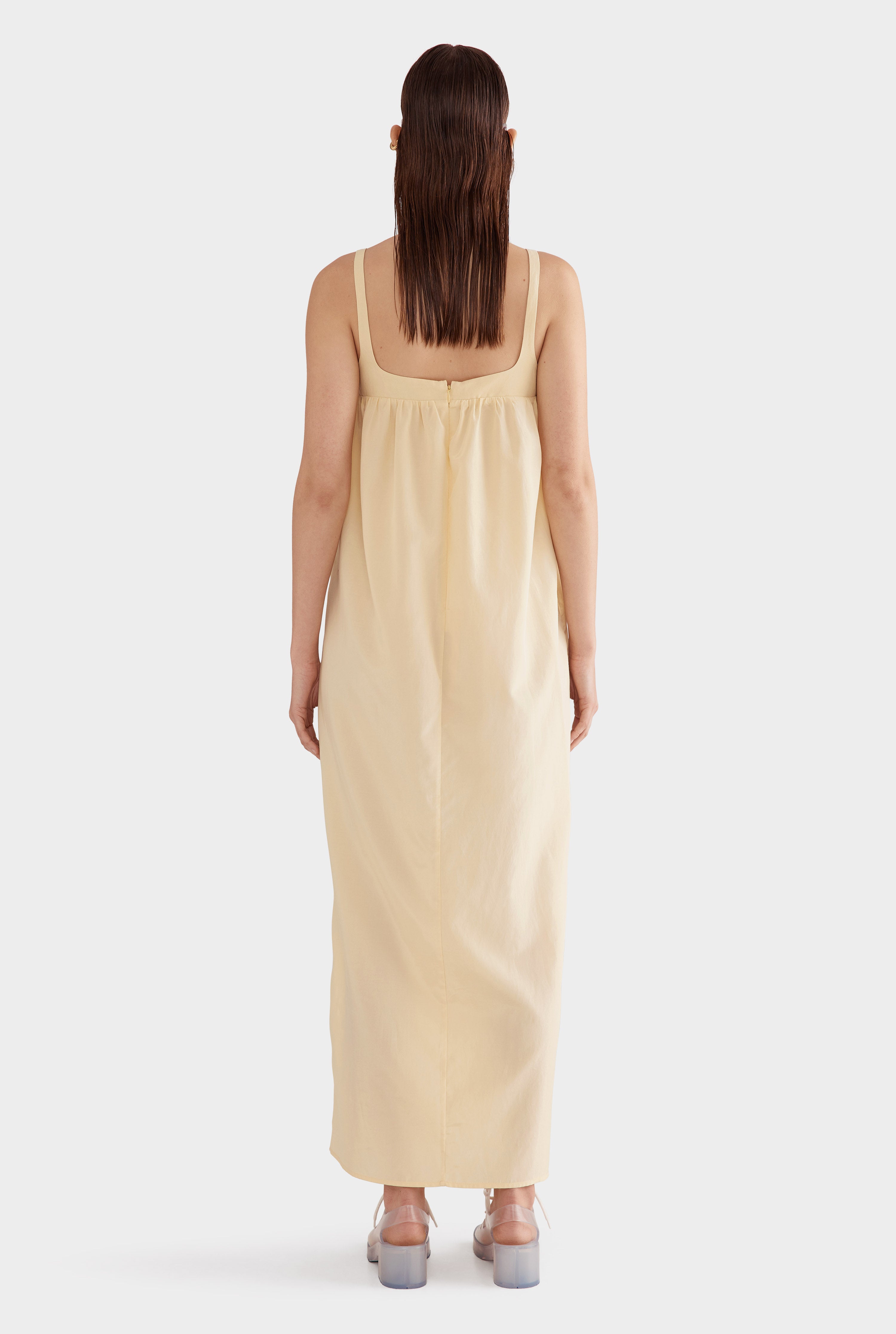 Silk Cotton Maxi Dress - Butter