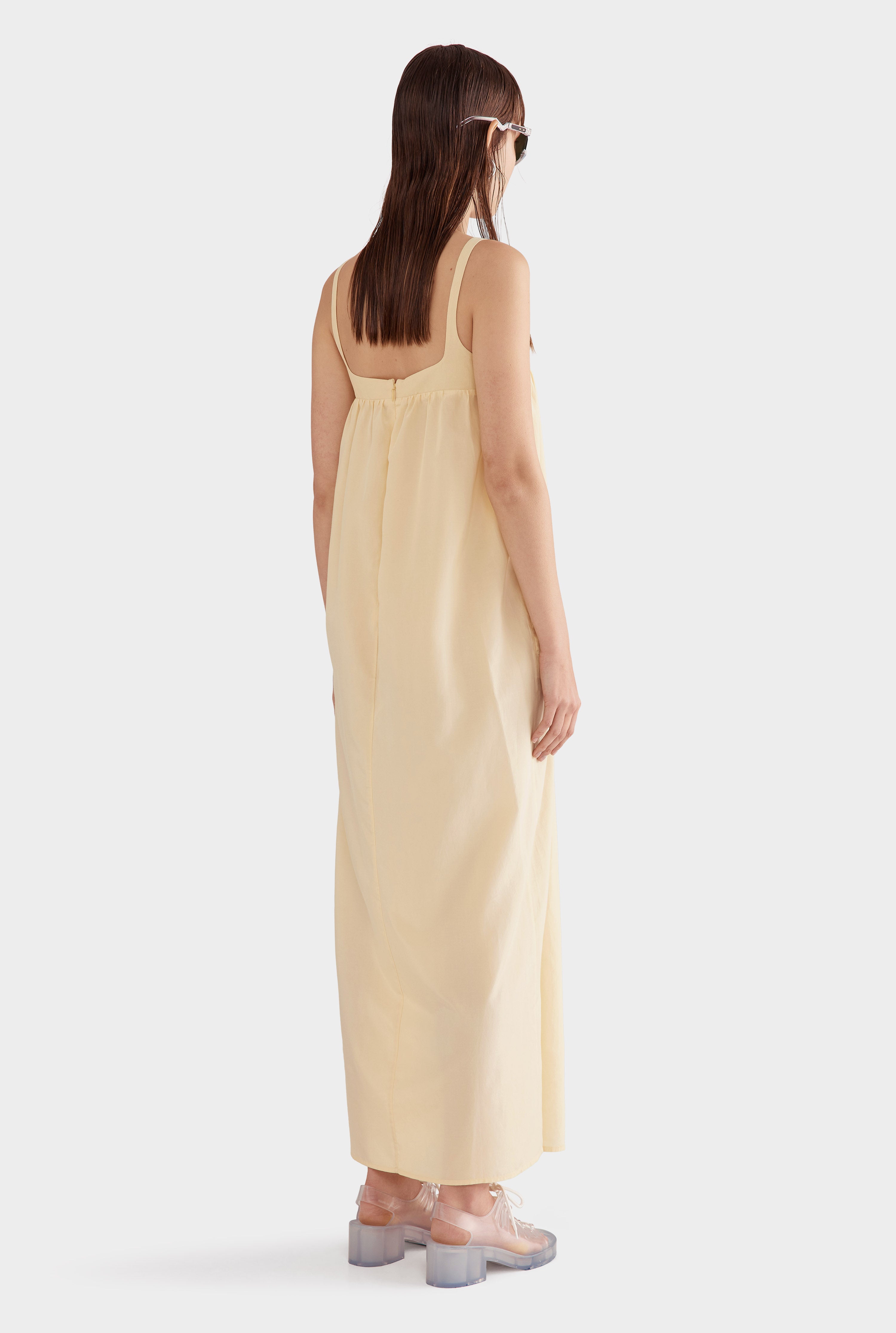 Silk Cotton Maxi Dress - Butter