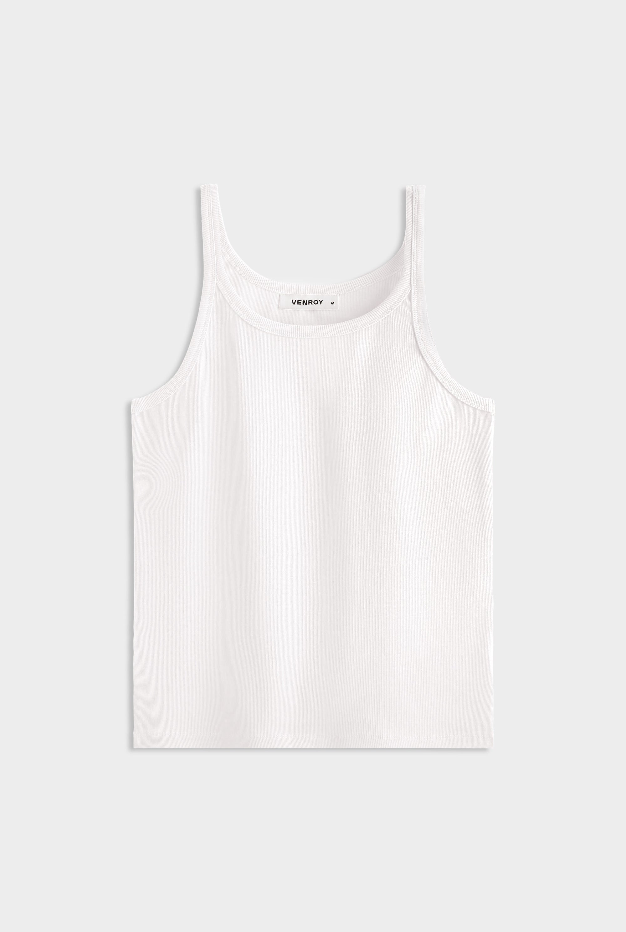 Slim Fit Jersey Rib Tank - Off White