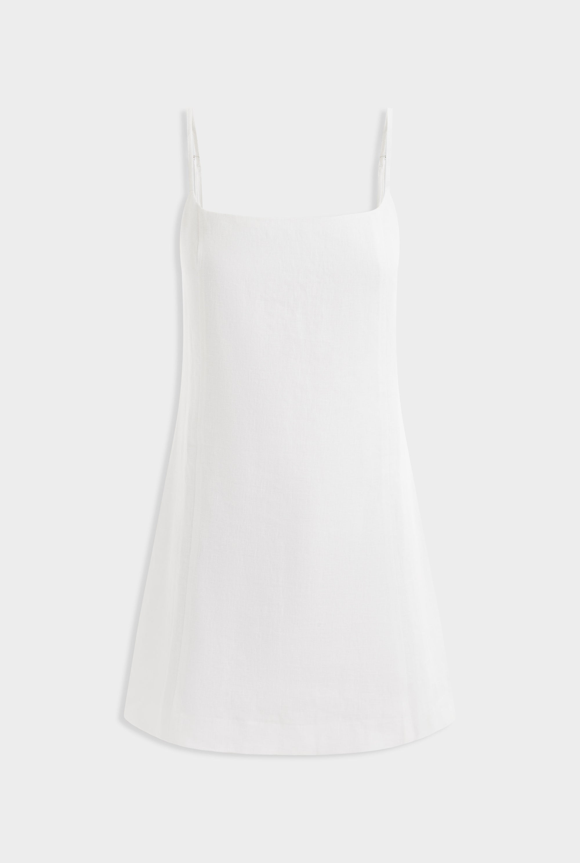 Linen Panelled Mini Dress - White