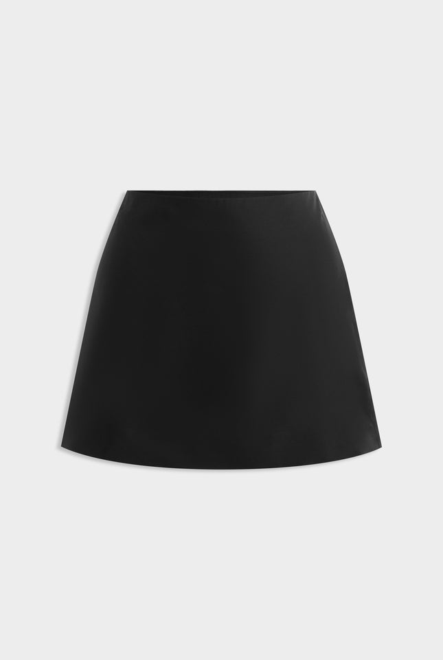 Silk Mini Skirt - Black