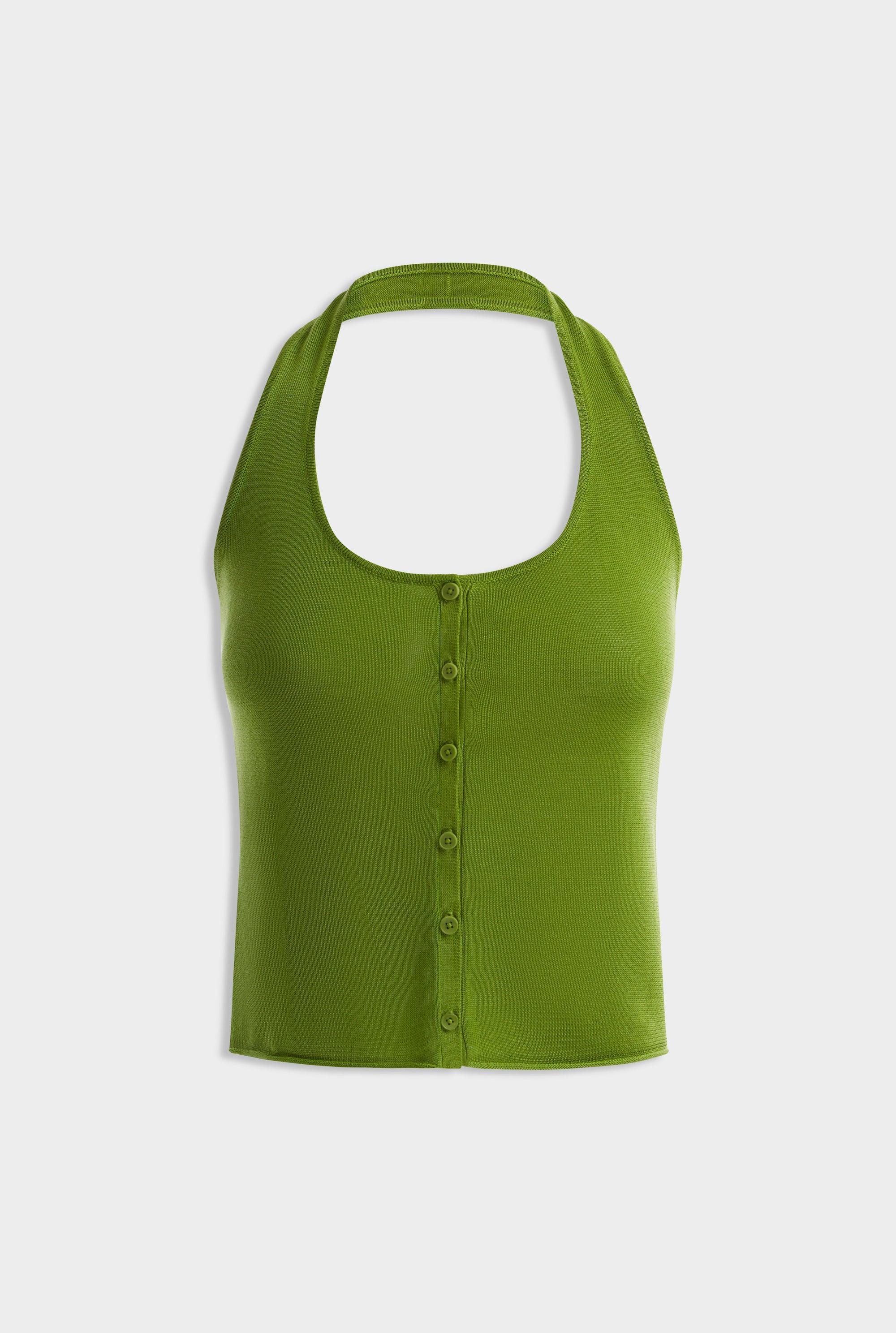 Tencel Knit Halter Top - Kelp Green