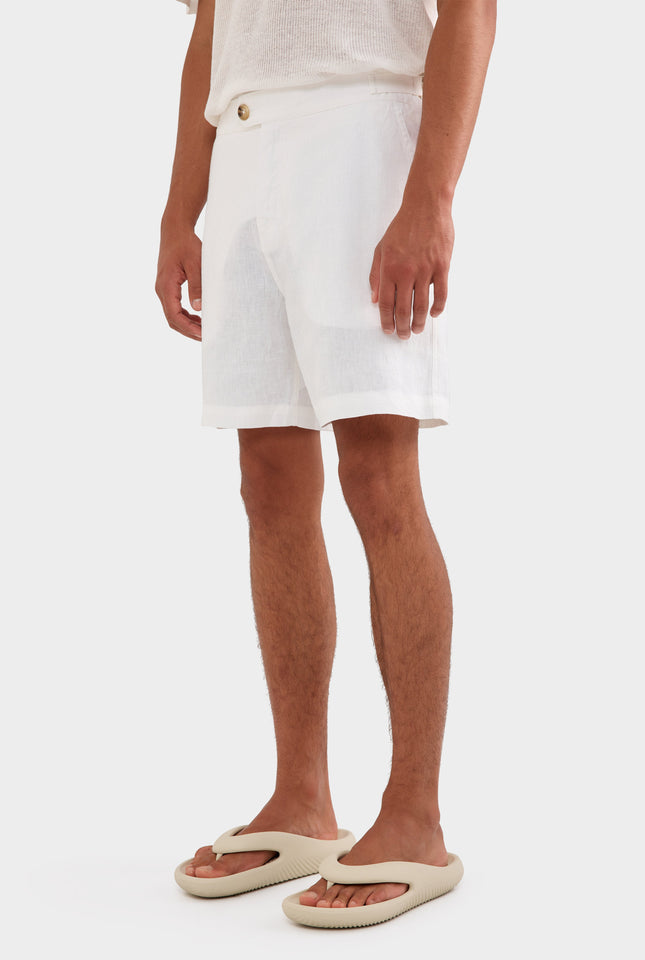 Side Tab Short - White