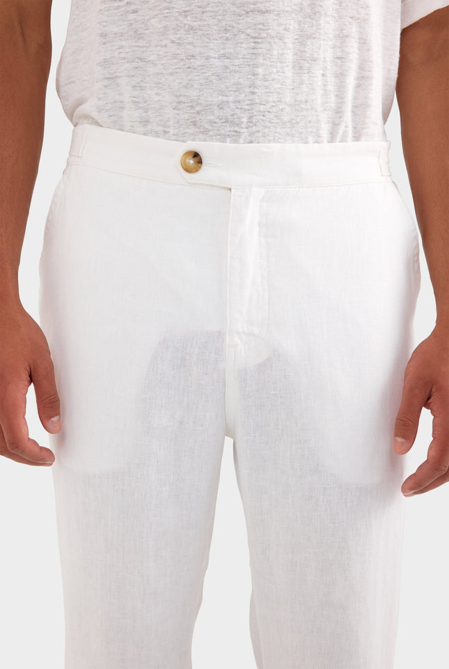 Side Tab Trouser - White