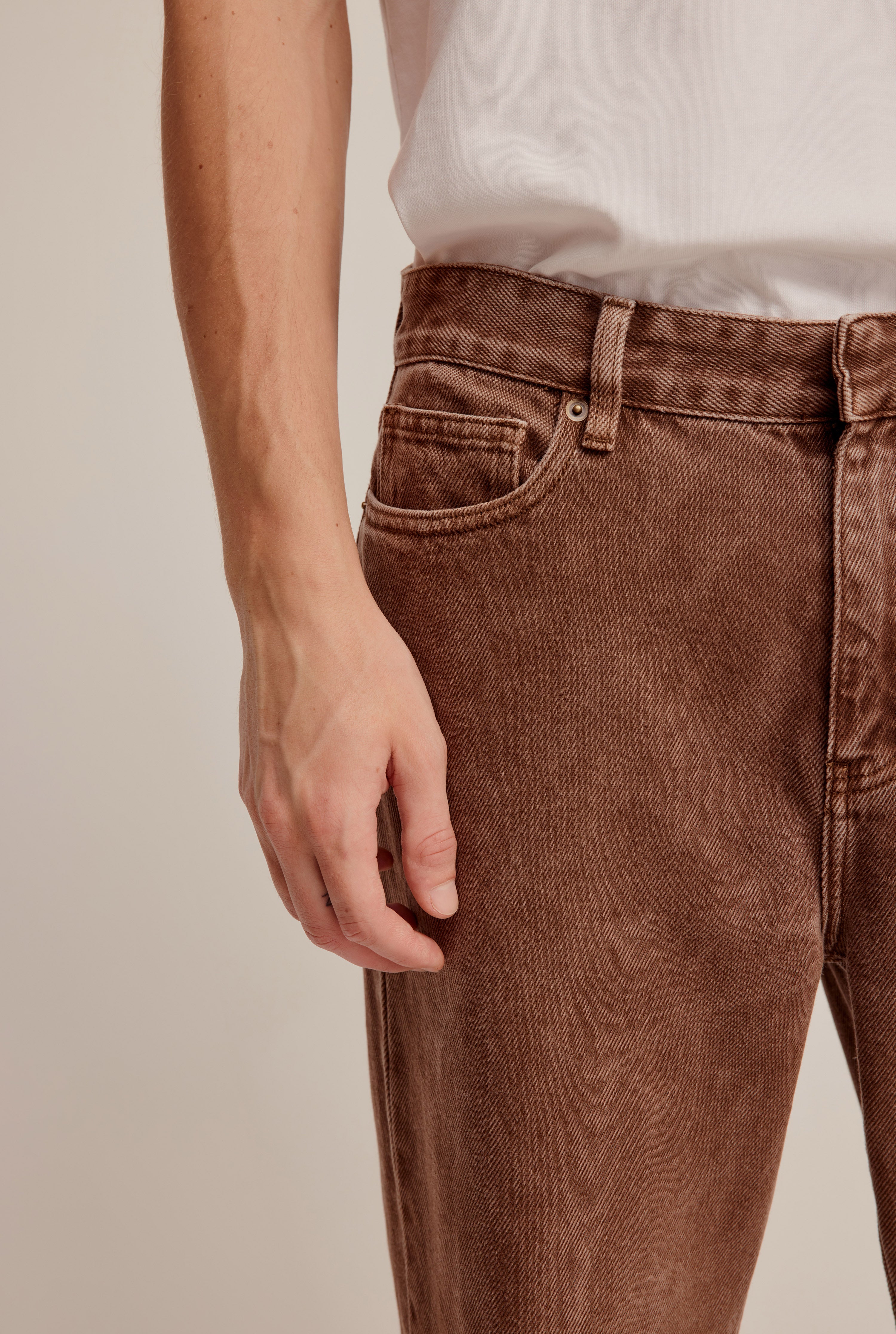 Straight Leg Denim Jean - Brown