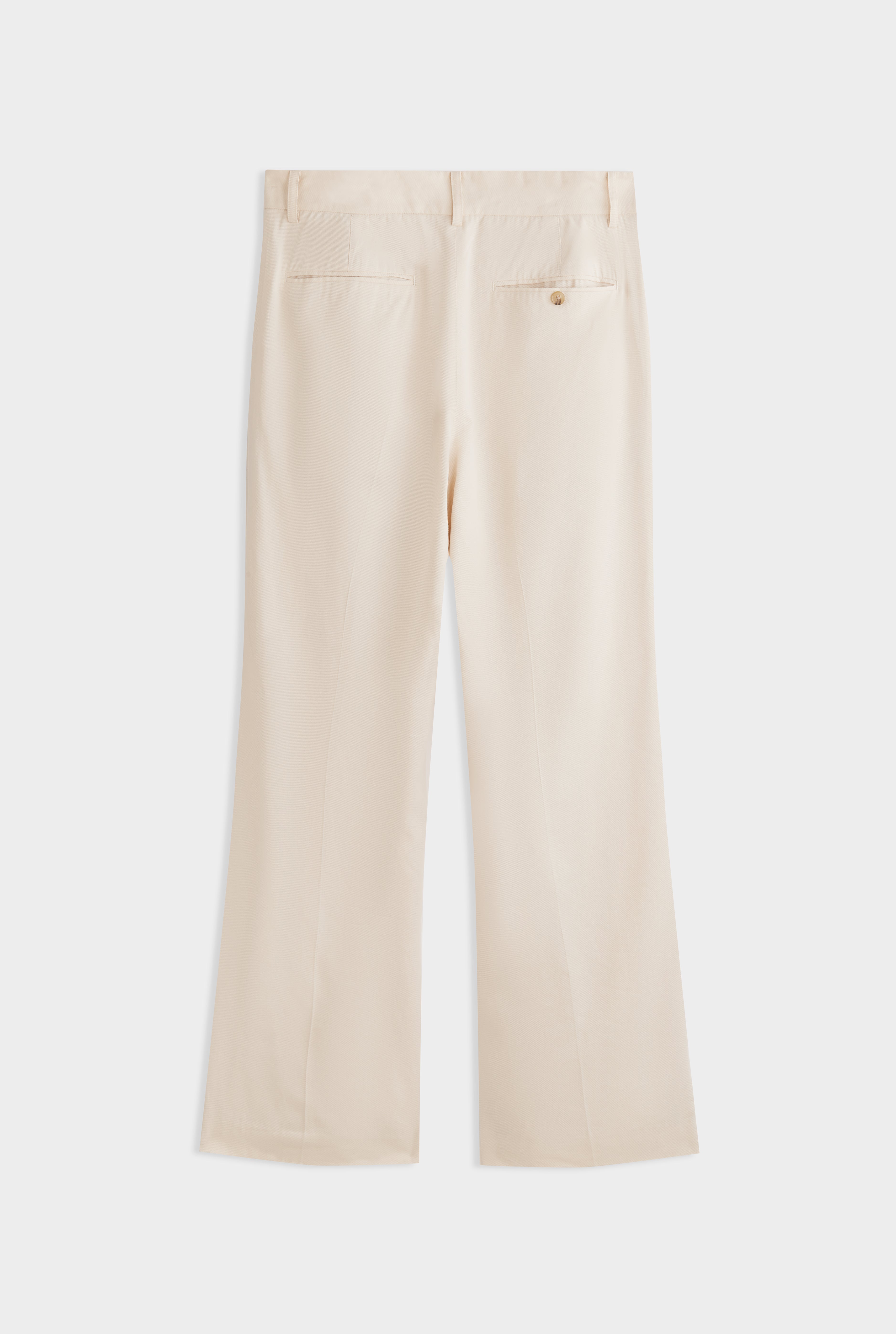 Tailored Pleat Trouser - Cream