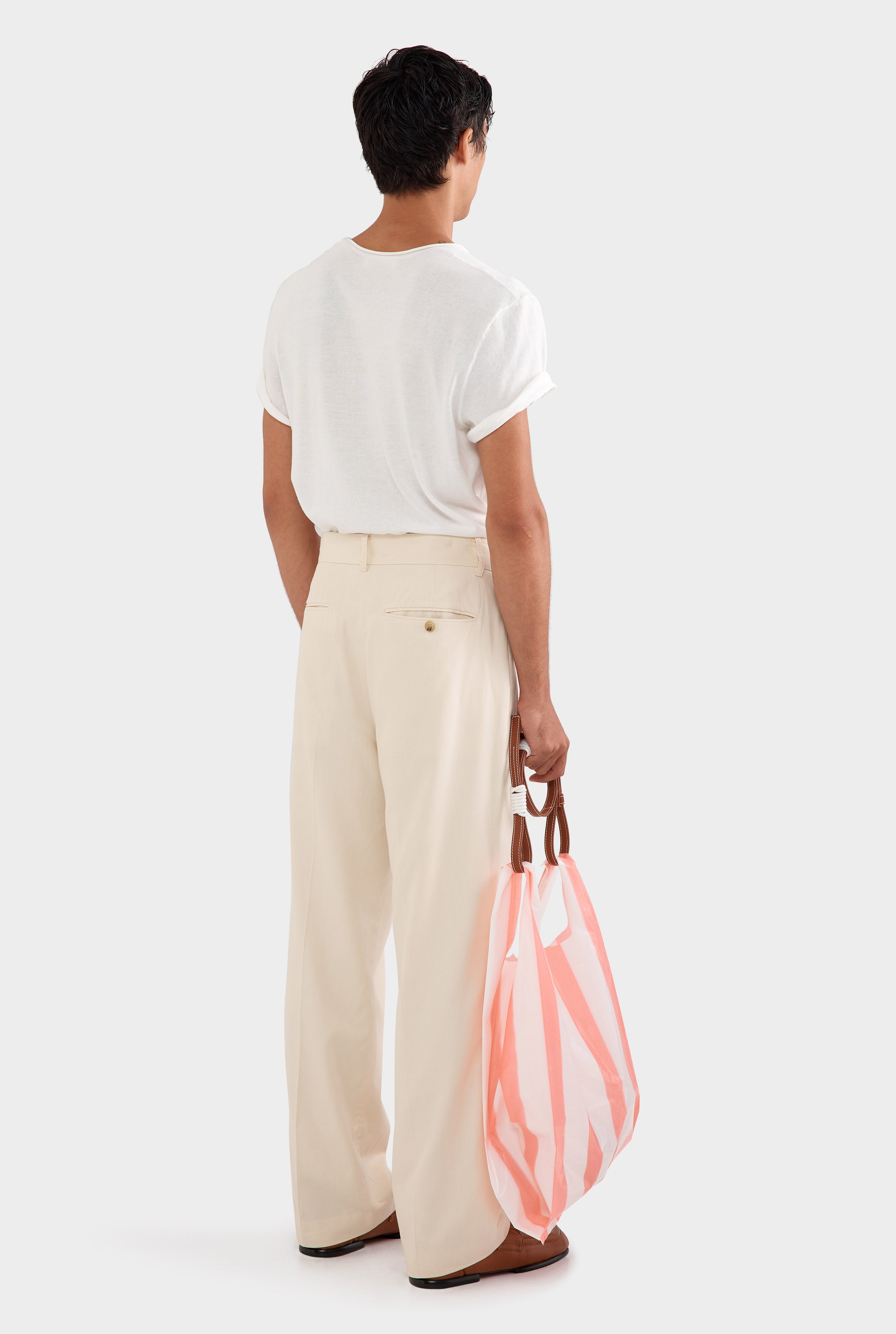 Tailored Pleat Trouser - Cream