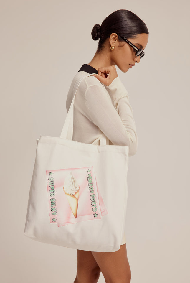 Tokyo Cotton Logo Tote - Cream