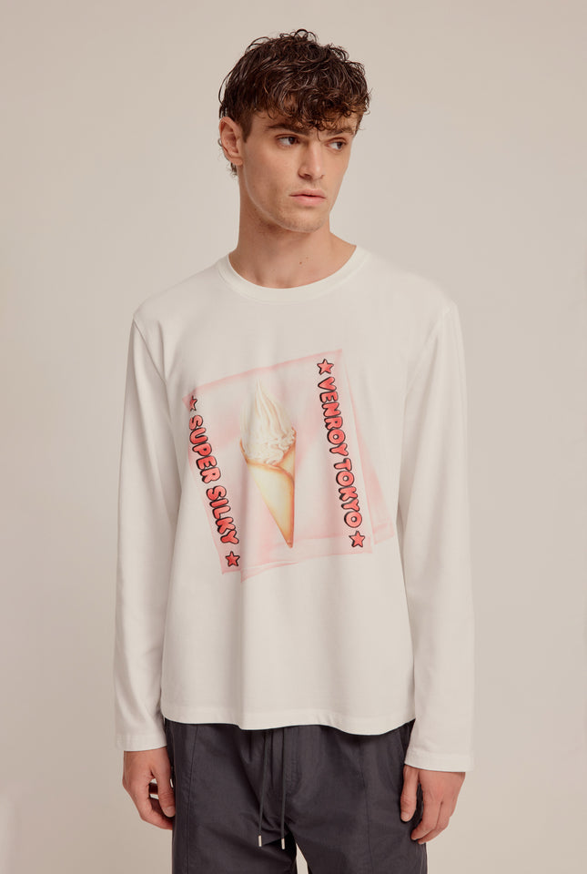 Unisex Tokyo Logo Long Sleeve T-Shirt - Off White