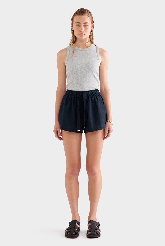 High Waisted Lounge Short - Sand