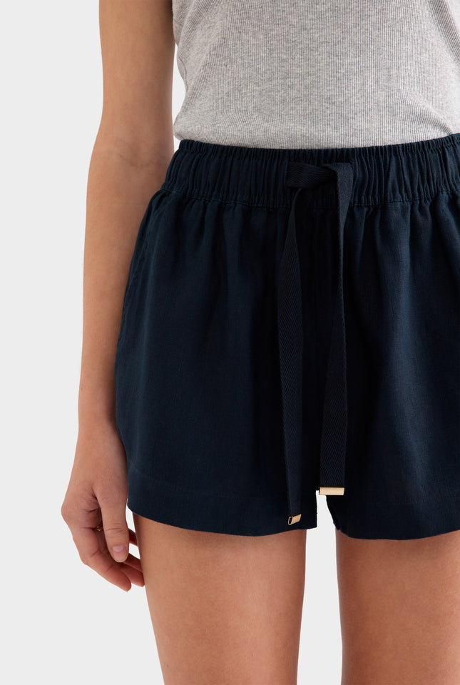 High Waisted Lounge Short - Navy