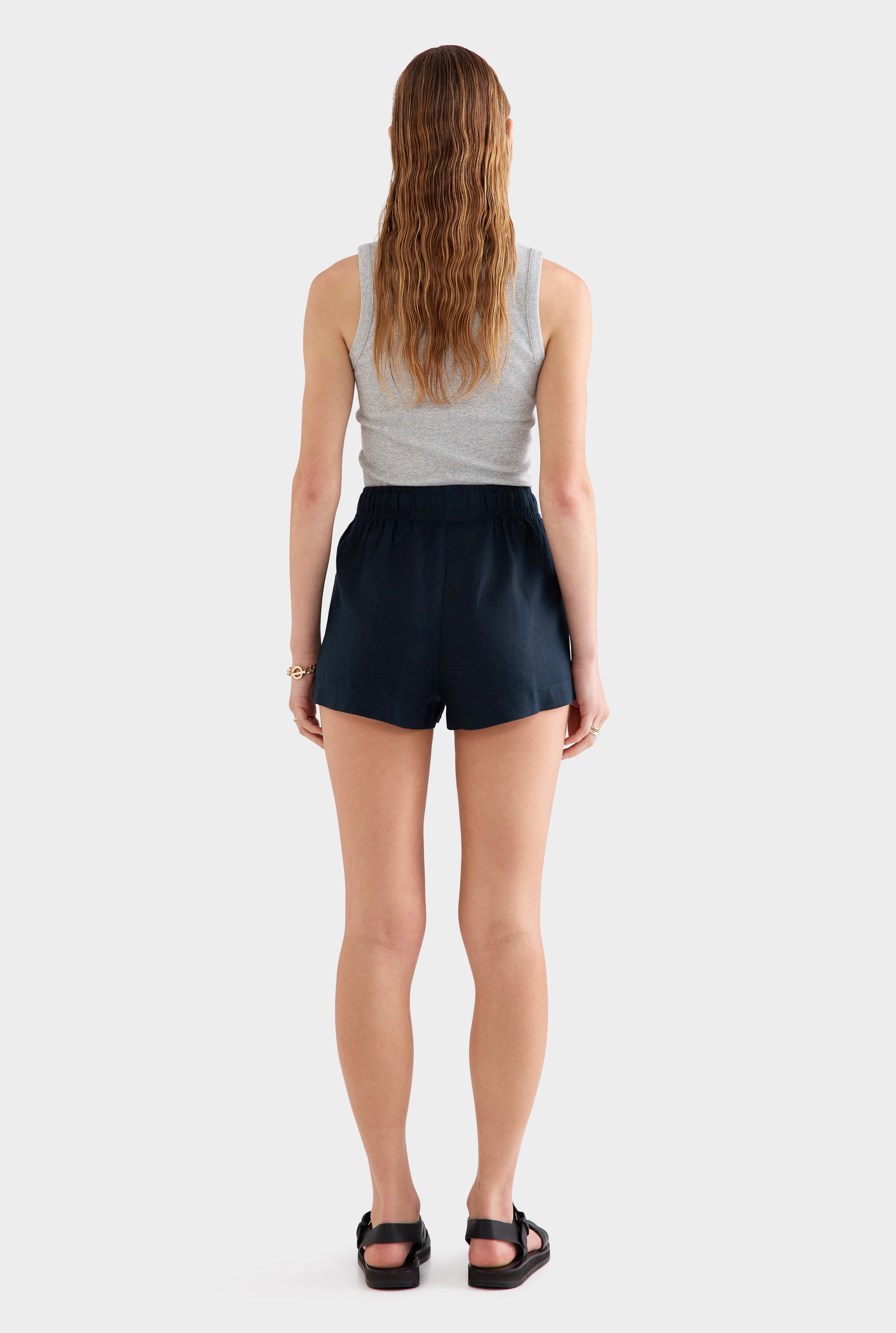 High Waisted Lounge Short - Navy