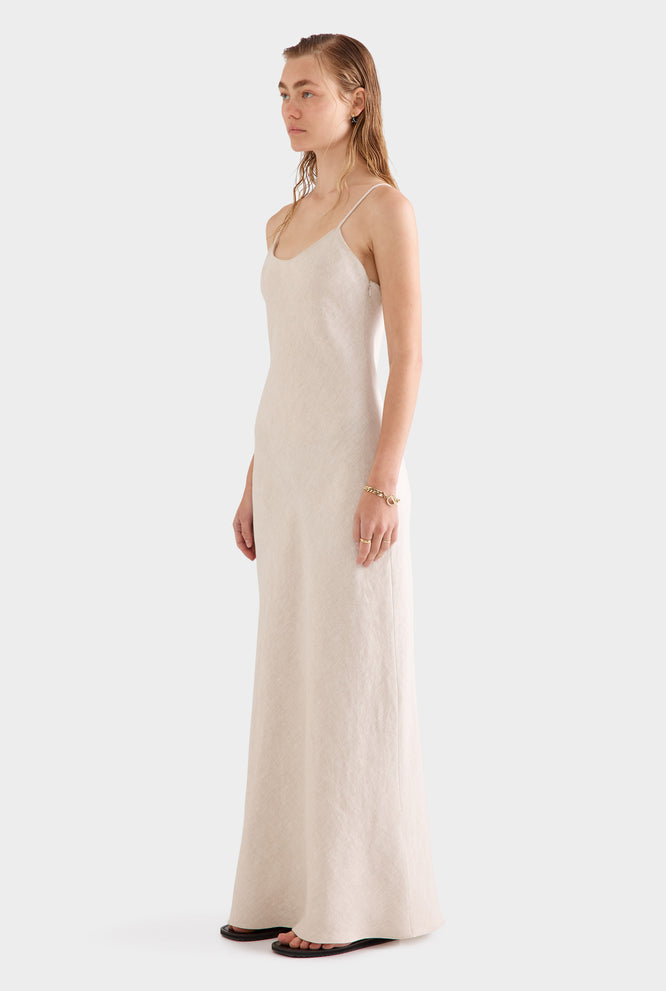 Linen Slip Dress - Sand