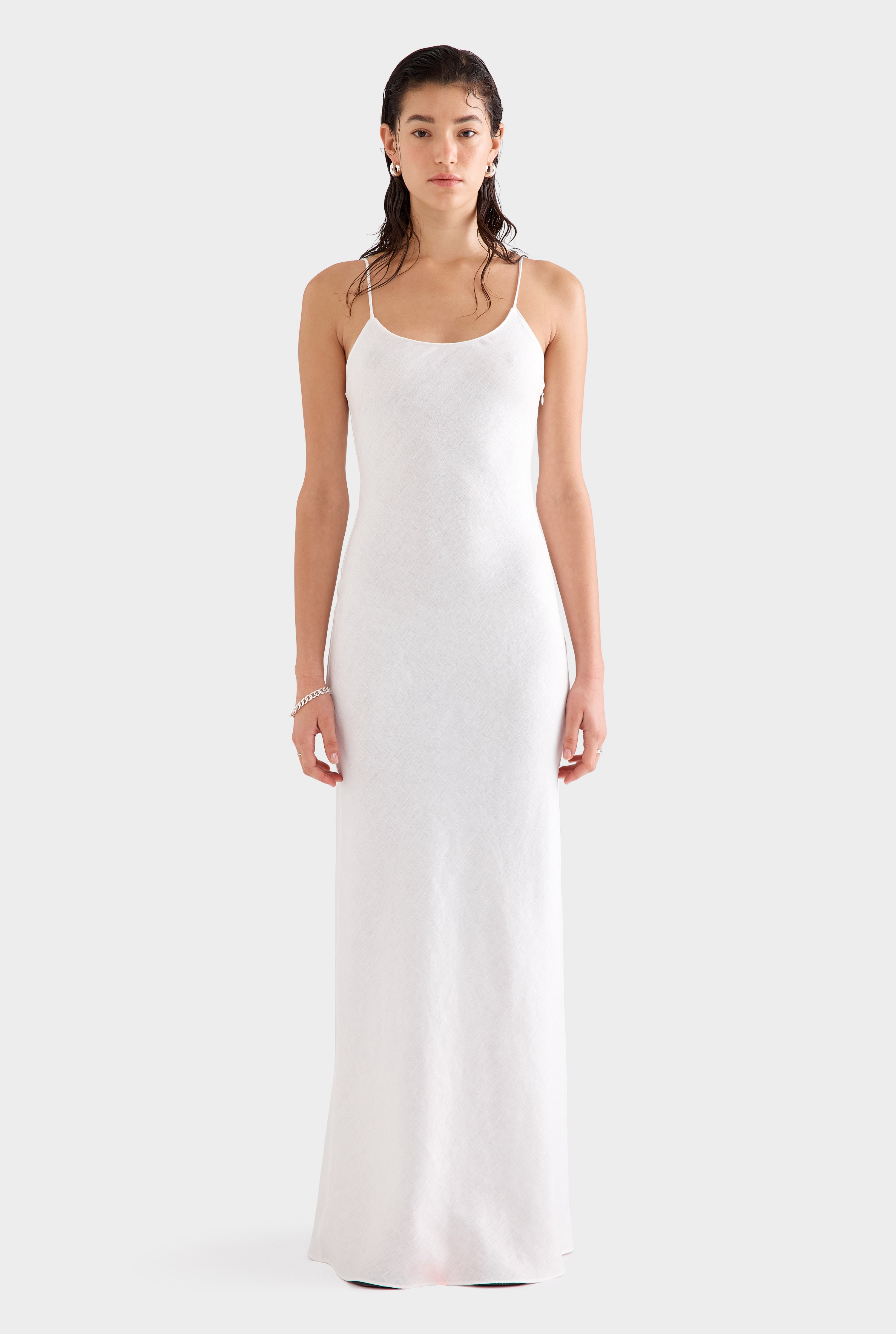 Linen Slip Dress - Off White