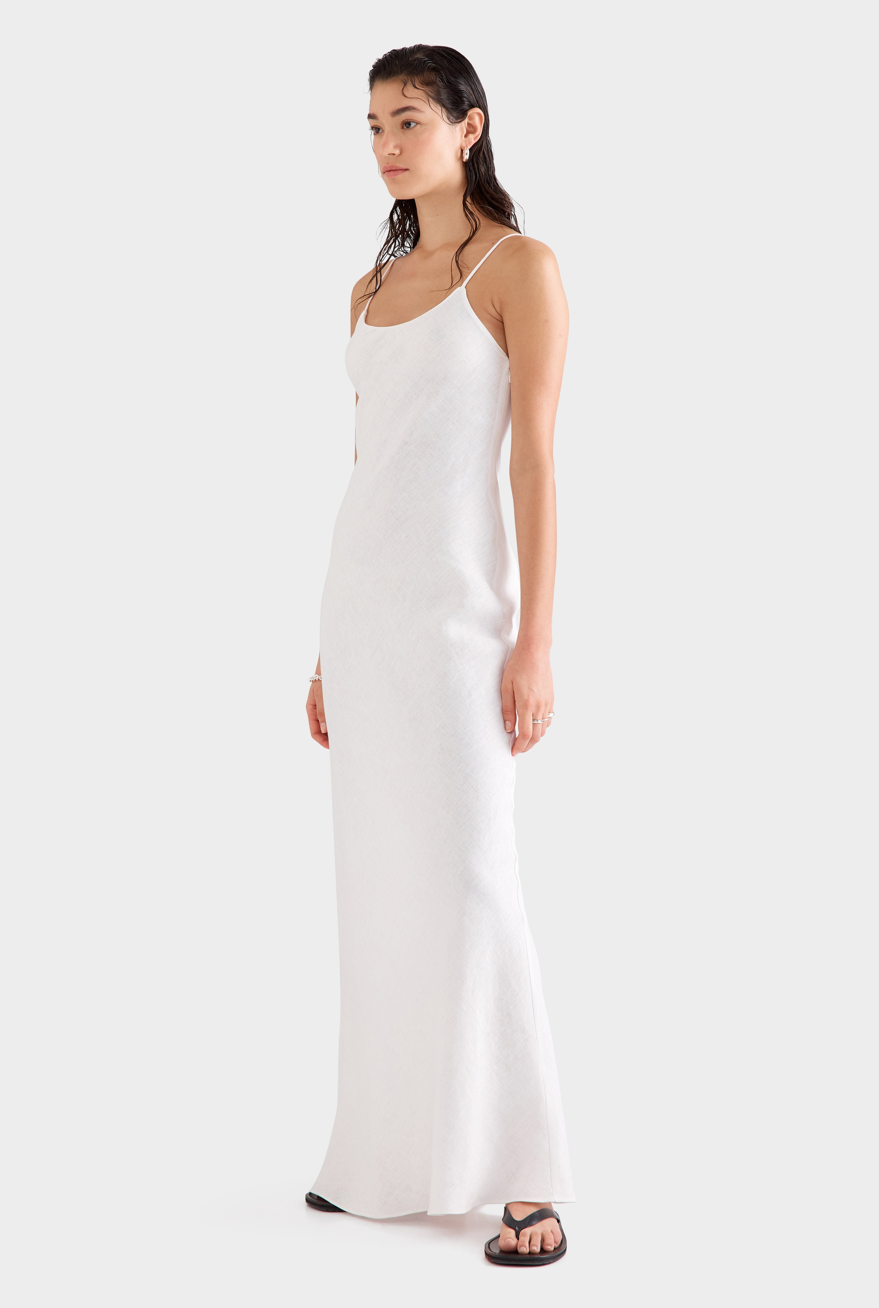 Linen Slip Dress - Off White