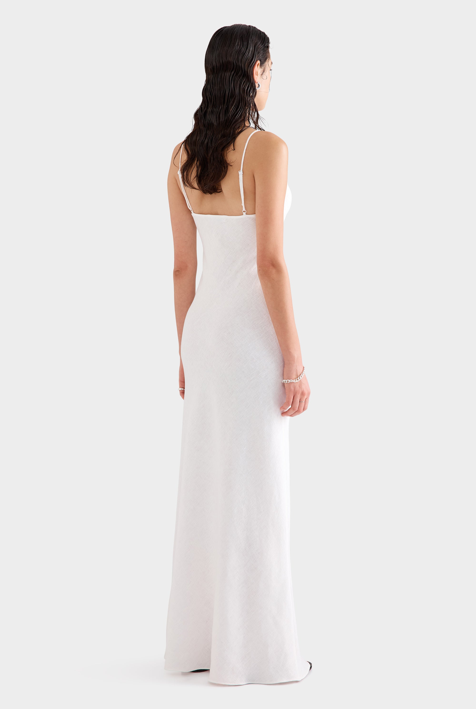 Linen Slip Dress - Off White