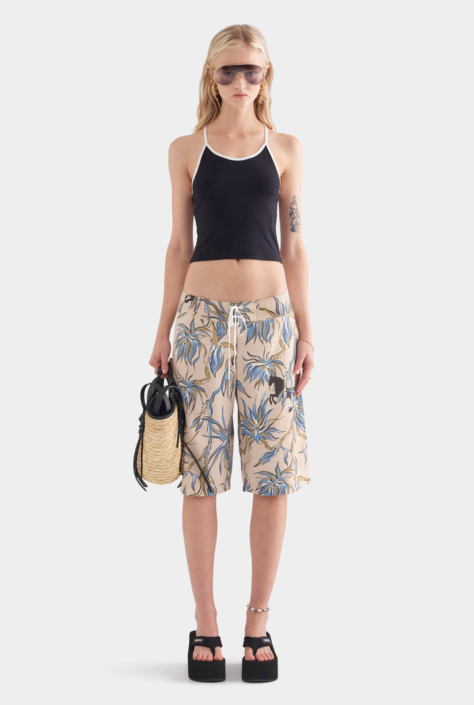 Contrast Jersey Tank - Black/White