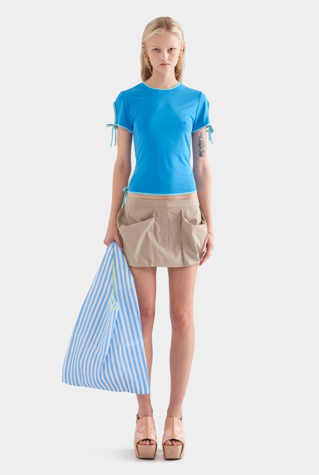 Contrast Jersey Tee - Bright Blue/Aqua Blue