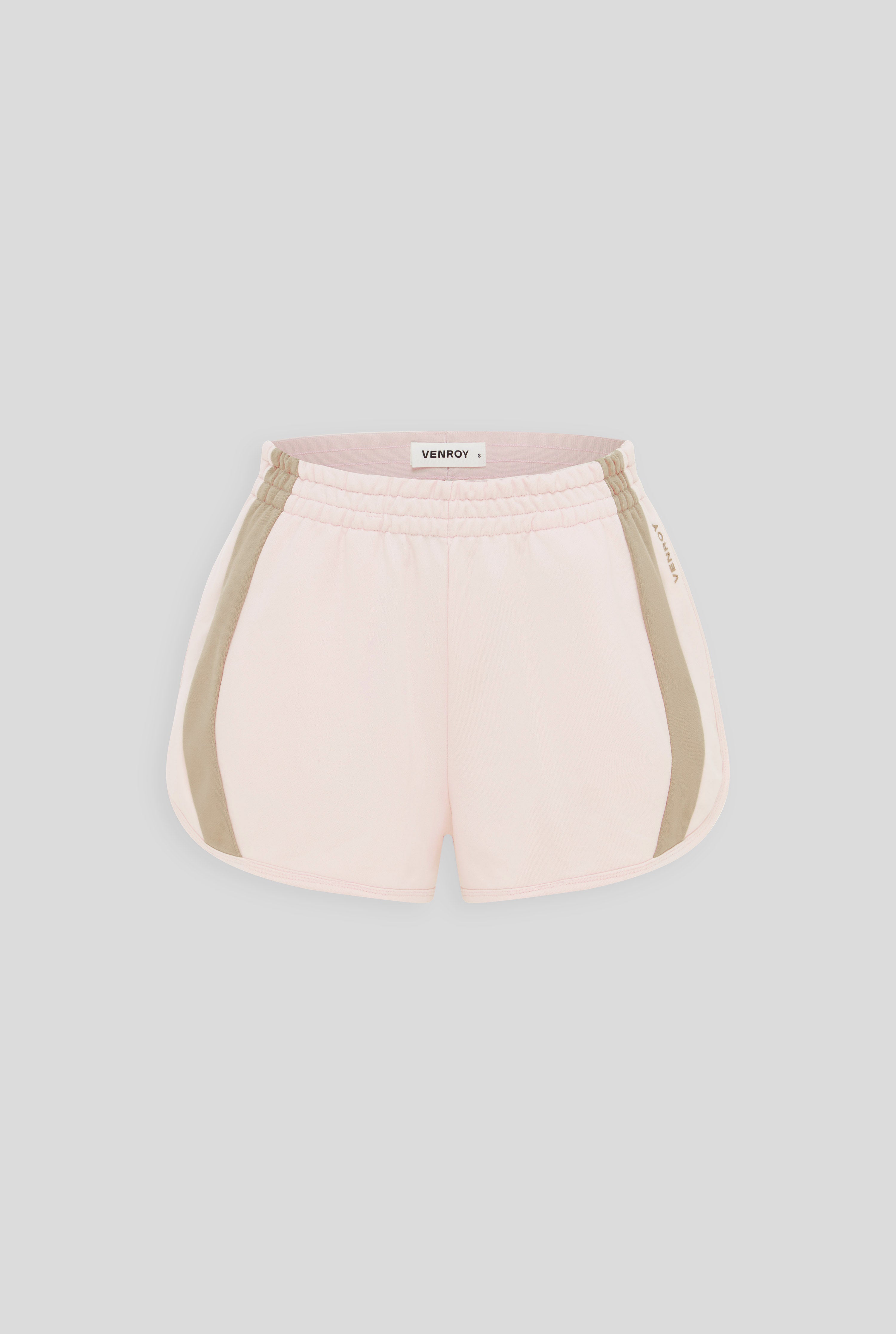 Contrast Track Short - Pale Pink/Walnut