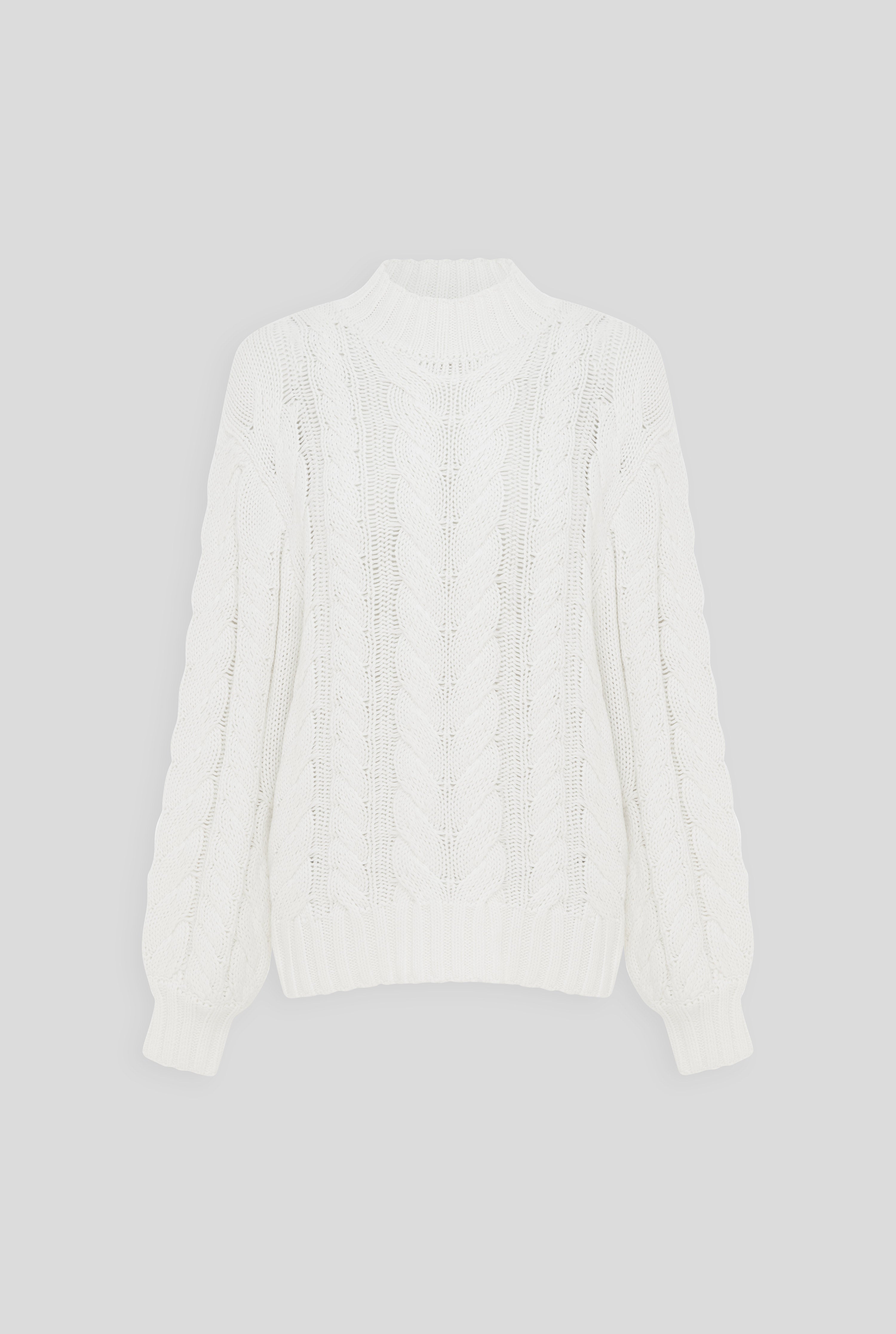 Cotton Cashmere Cable Knit Sweater - Off White