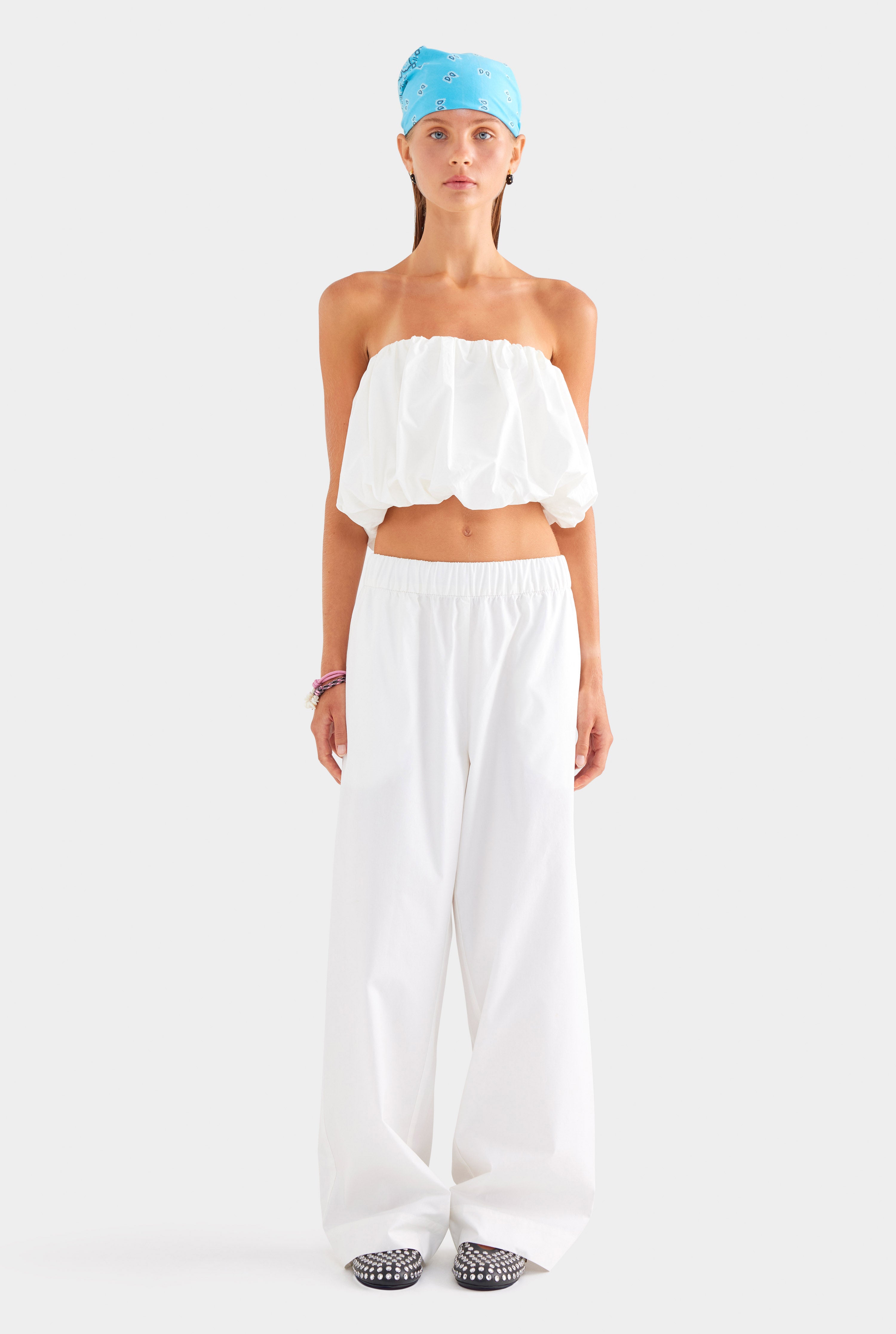 Heavy Cotton Poplin Pant - White