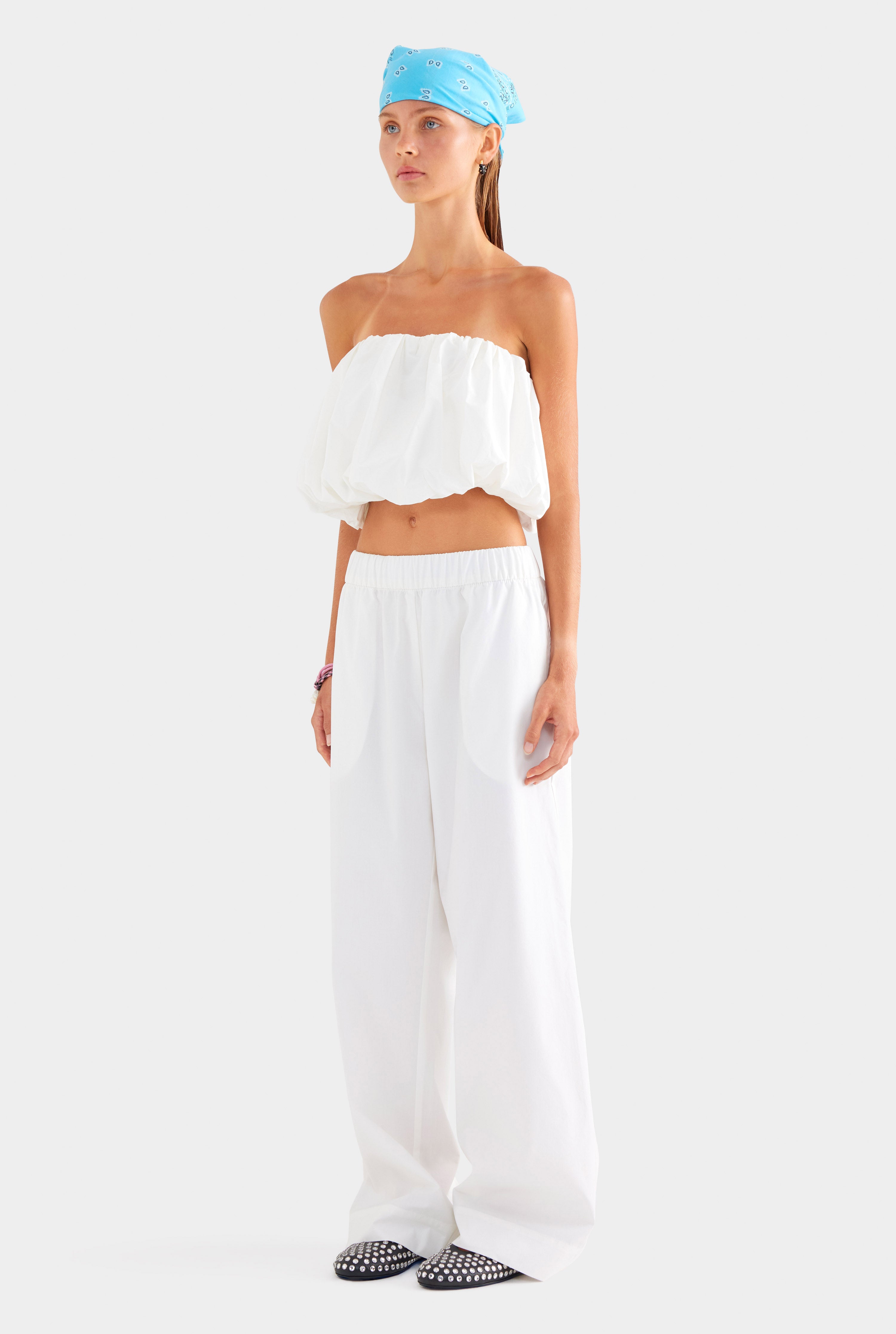 Heavy Cotton Poplin Pant - White