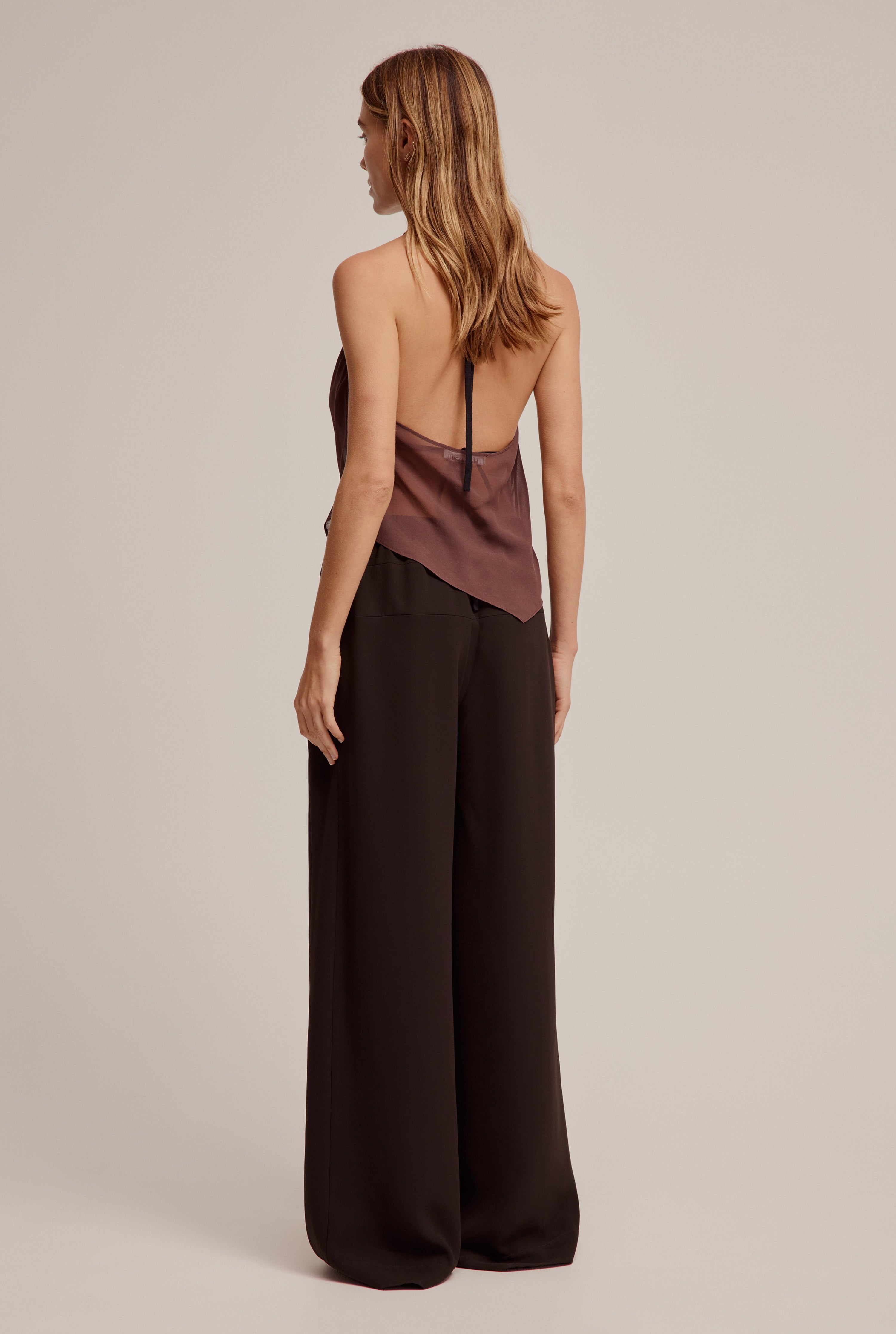 Wide Leg Panelled Pant - Black