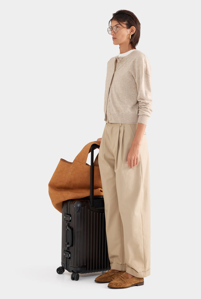 Dropshoulder Cashmere Cardigan - Sand