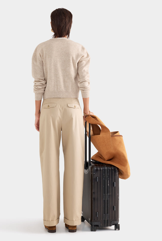 Dropshoulder Cashmere Cardigan - Sand