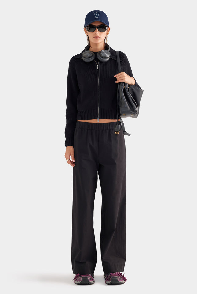 Heavy Cotton Poplin Pant - Black