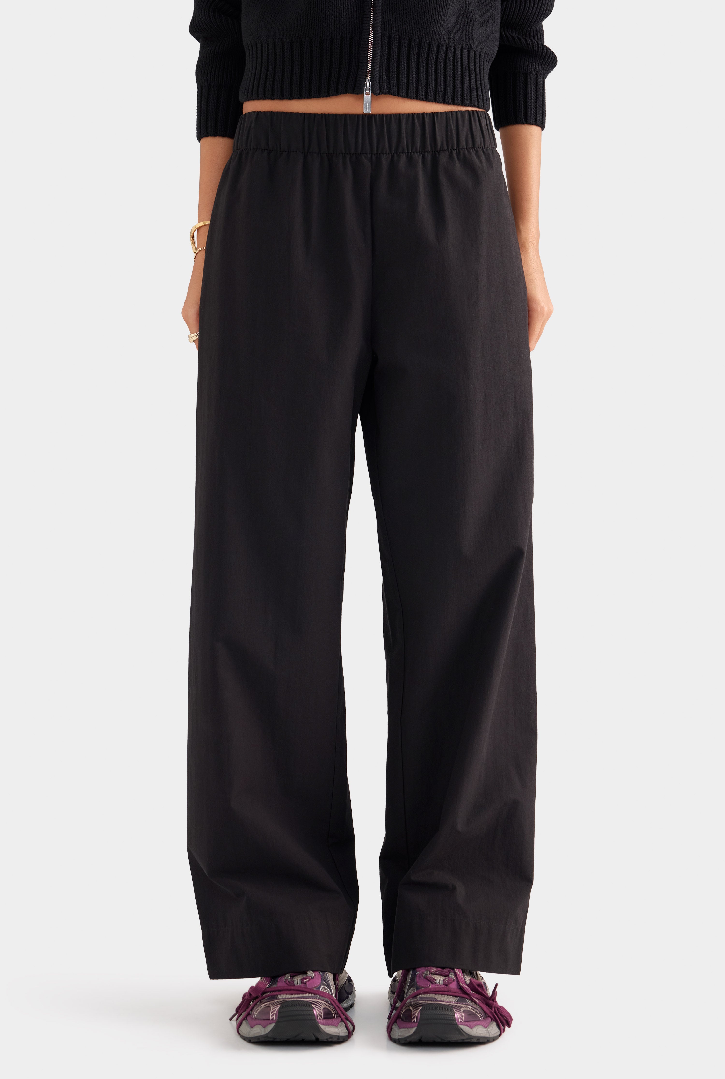 Heavy Cotton Poplin Pant - Black