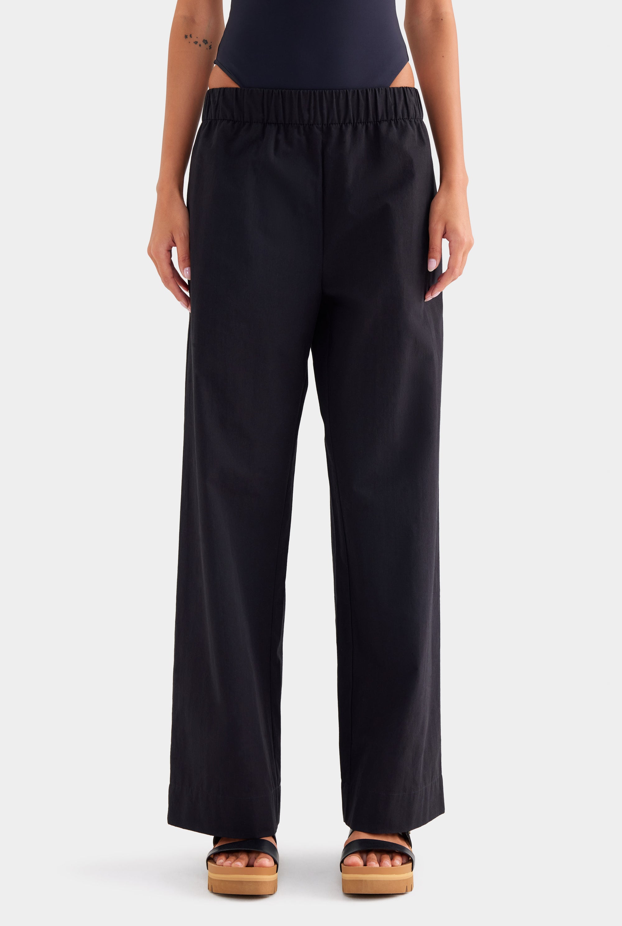 Heavy Cotton Poplin Pant - Black