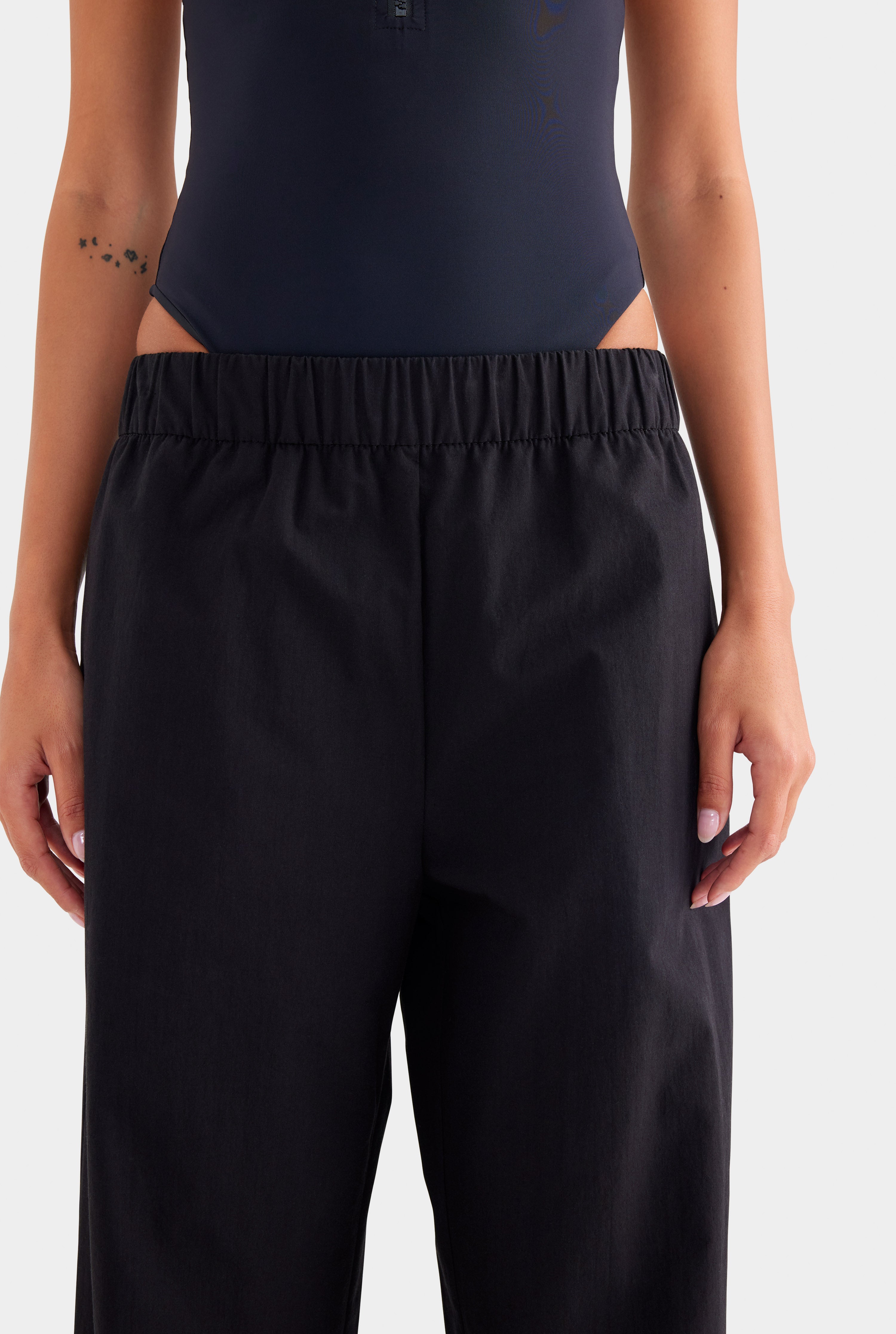 Heavy Cotton Poplin Pant - Black